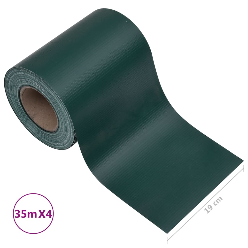 Tuinschermen 4 st 35x0,19 m PVC matgroen 140 x 0.19 m matte green