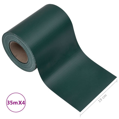 Tuinschermen 4 st 35x0,19 m PVC matgroen 140 x 0.19 m matte green