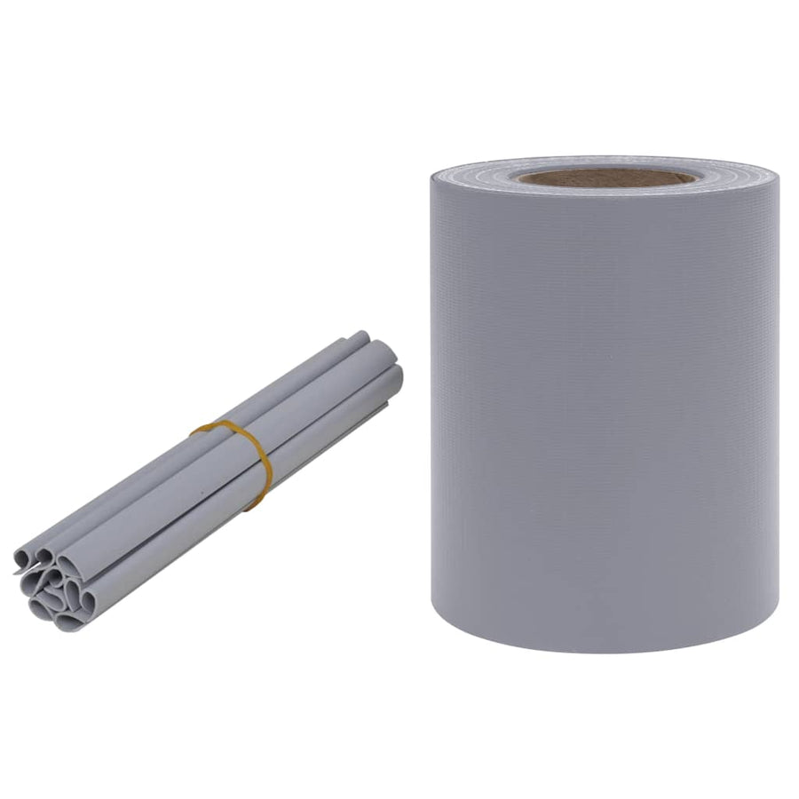 Tuinscherm 35x0,19 m PVC mat lichtgrijs 35 x 0.19 m matte light grey