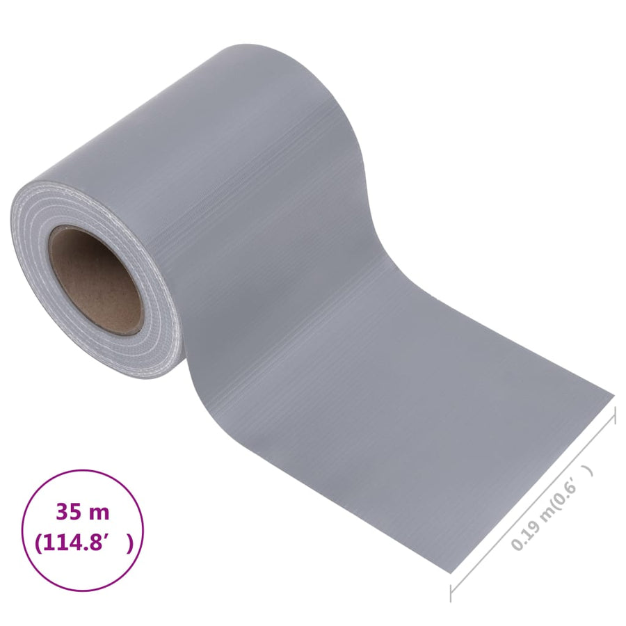 Tuinscherm 35x0,19 m PVC mat lichtgrijs 35 x 0.19 m matte light grey