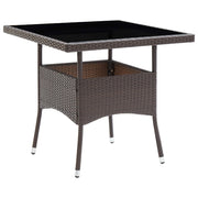 Garden table poly rattan brown