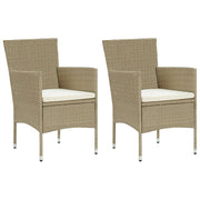 Tuinstoelen 2 stuks poly rattan beige 53x58x84 cm