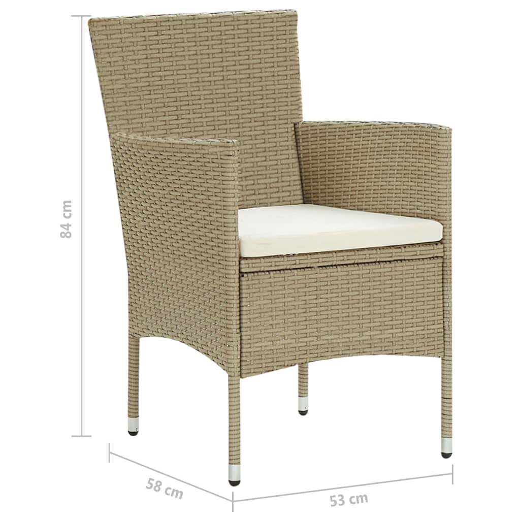 Tuinstoelen Poly Rattan Beige