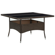 Tuintafel Poly Rattan En Glas Bruin 1