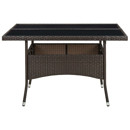 Tuintafel Poly Rattan En Glas Bruin 1
