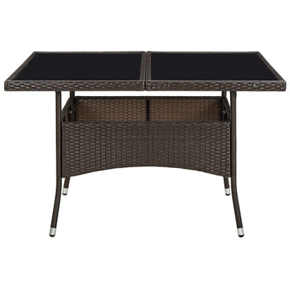 Tuintafel Poly Rattan En Glas Bruin 1