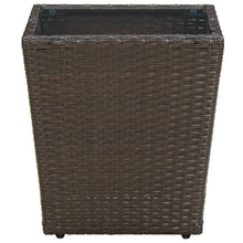 Salontafel 4,5X4,5X44 Cm Poly Rattan En Gehard Bruin Glas