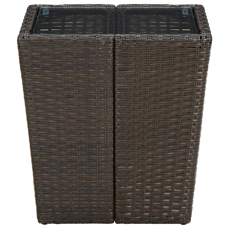 Salontafel 4,5X4,5X44 Cm Poly Rattan En Gehard Bruin Glas