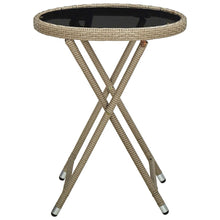Salontafel 60 Cm Poly Rattan En Gehard Beige Glas