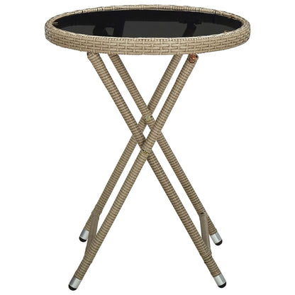 Salontafel 60 Cm Poly Rattan En Gehard Beige Glas
