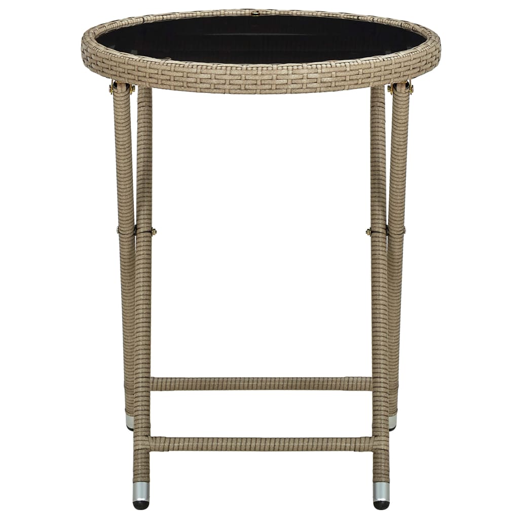 Salontafel 60 Cm Poly Rattan En Gehard Beige Glas