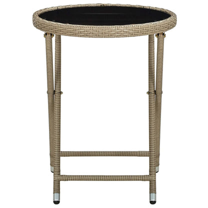 Salontafel 60 Cm Poly Rattan En Gehard Beige Glas