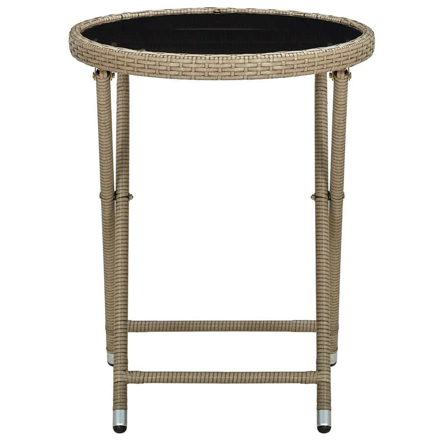 Salontafel 60 Cm Poly Rattan En Gehard Beige Glas