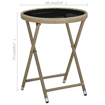 Salontafel 60 Cm Poly Rattan En Gehard Beige Glas