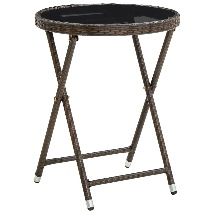 Salontafel 60 Cm Poly Rattan En Gehard Bruin Glas