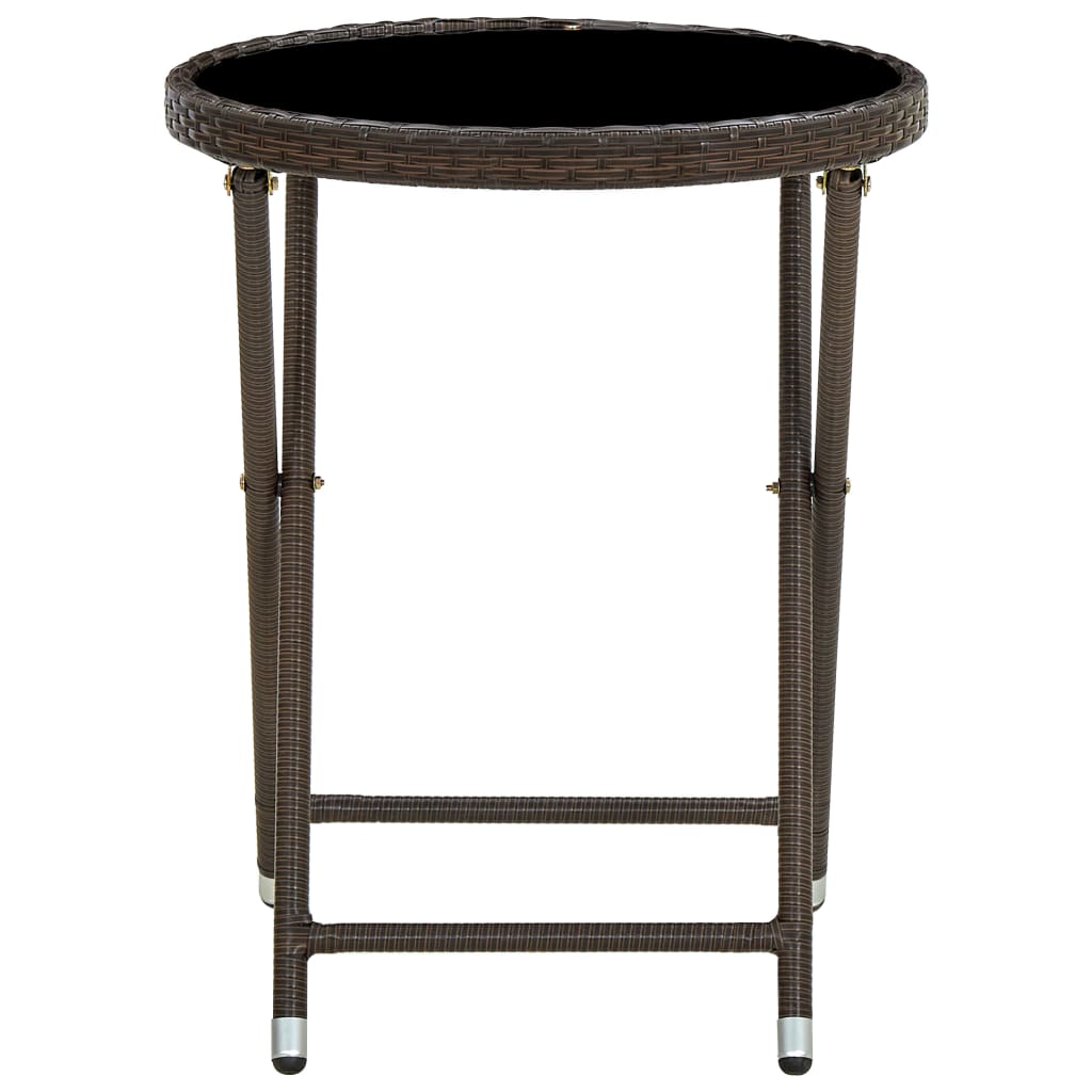 Salontafel 60 Cm Poly Rattan En Gehard Bruin Glas