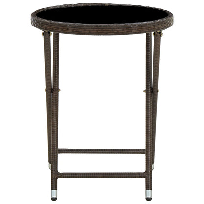 Salontafel 60 Cm Poly Rattan En Gehard Bruin Glas