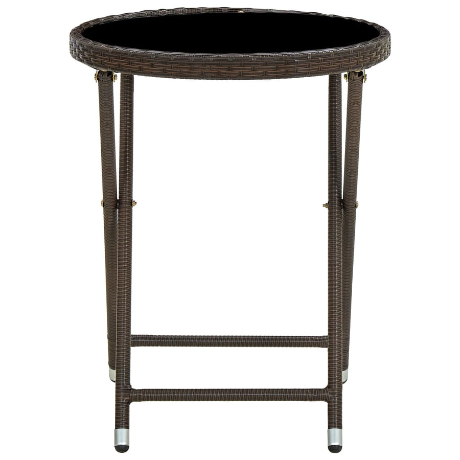 Salontafel 60 Cm Poly Rattan En Gehard Bruin Glas