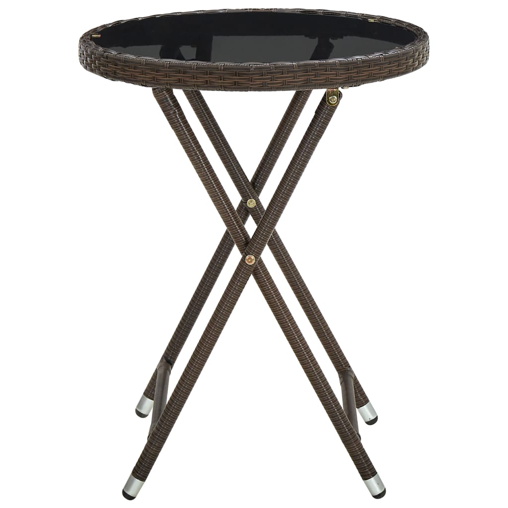 Salontafel 60 Cm Poly Rattan En Gehard Bruin Glas