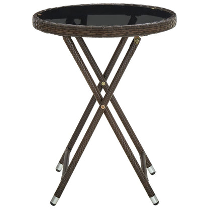 Salontafel 60 Cm Poly Rattan En Gehard Bruin Glas