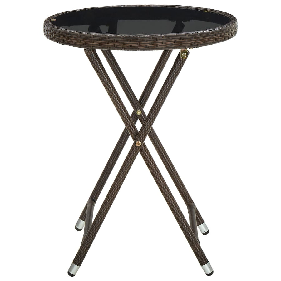 Salontafel 60 Cm Poly Rattan En Gehard Bruin Glas