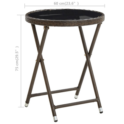Salontafel 60 Cm Poly Rattan En Gehard Bruin Glas
