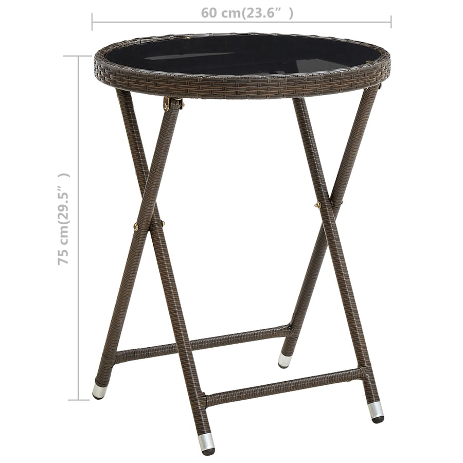 Salontafel 60 Cm Poly Rattan En Gehard Bruin Glas