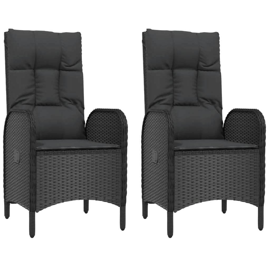 Tuinstoelen Poly Rattan Zwart
