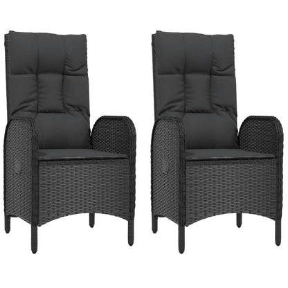 Tuinstoelen Poly Rattan Zwart
