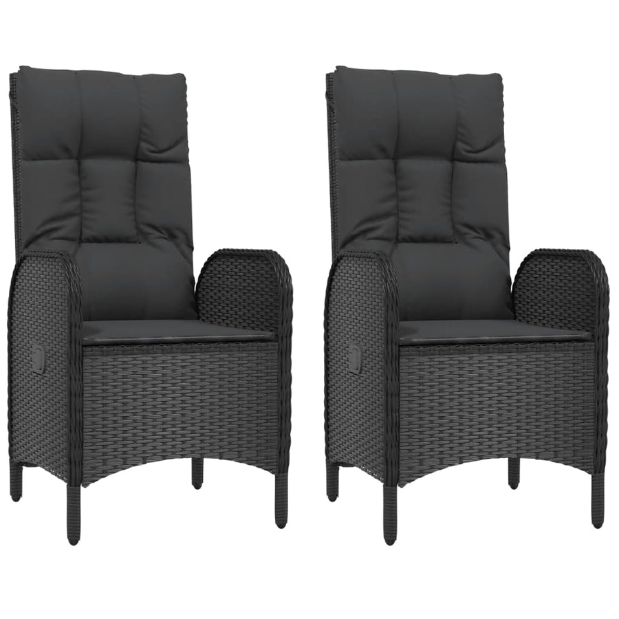 Tuinstoelen Poly Rattan Zwart