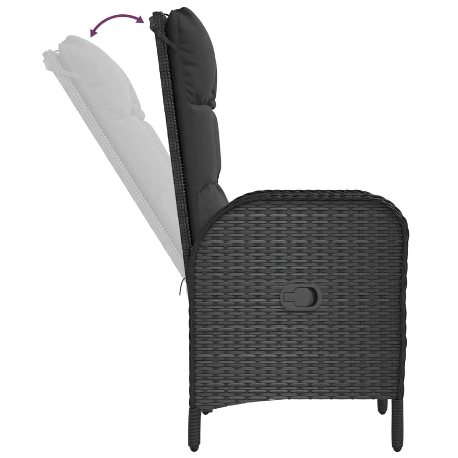 Tuinstoelen Poly Rattan Zwart