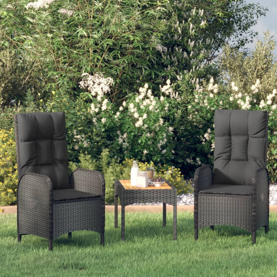 Tuinstoelen Poly Rattan Zwart