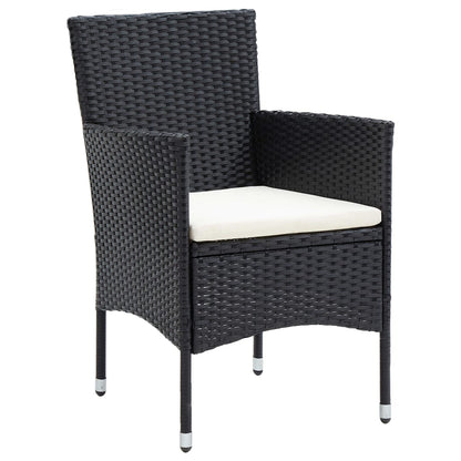 Tuinstoelen Poly Rattan Zwart