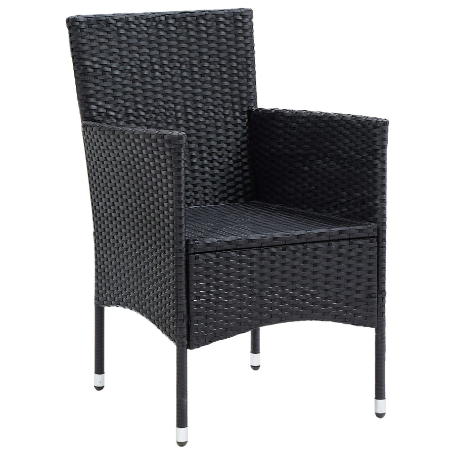 Tuinstoelen Poly Rattan Zwart