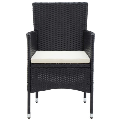 Tuinstoelen Poly Rattan Zwart