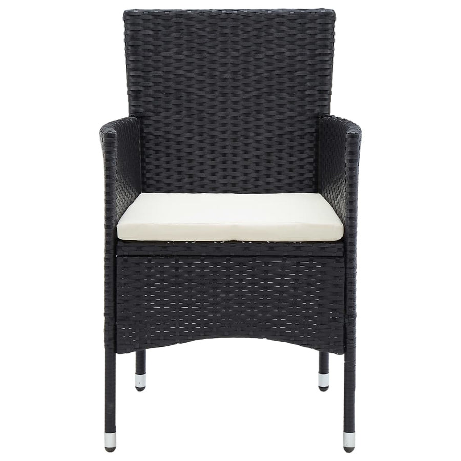 Tuinstoelen Poly Rattan Zwart