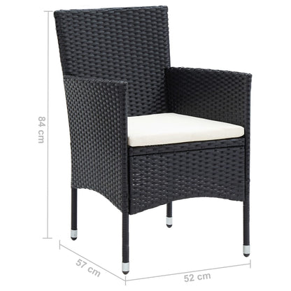 Tuinstoelen Poly Rattan Zwart
