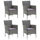 Tuinstoelen 4 stuks poly rattan grijs