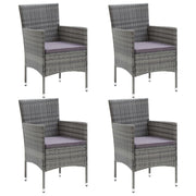 Tuinstoelen 4 stuks poly rattan grijs