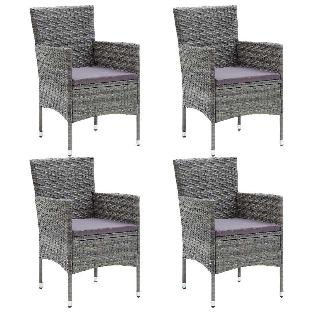 Tuinstoelen Poly Rattan Grijs