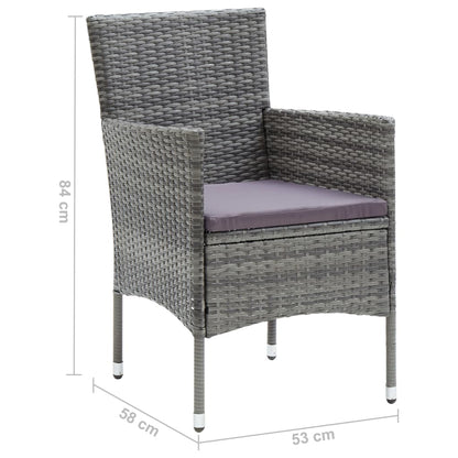 Tuinstoelen Poly Rattan Grijs