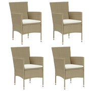 Tuinstoelen 4 stuks poly rattan beige 53x58x84 cm