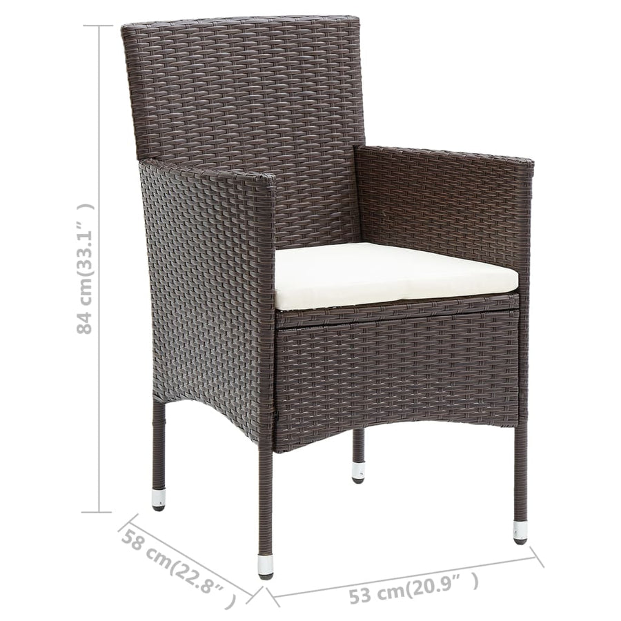 Tuinstoelen Poly Rattan Bruin