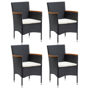 Garden chairs 4 pcs poly rattan black