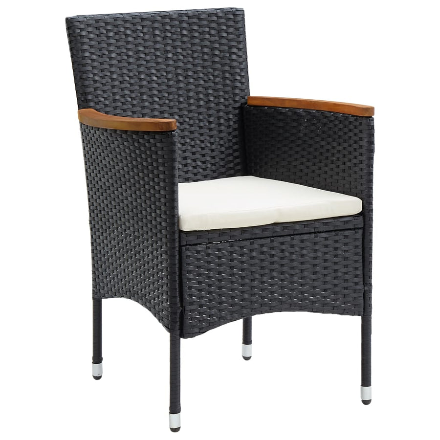 Tuinstoelen Poly Rattan Zwart