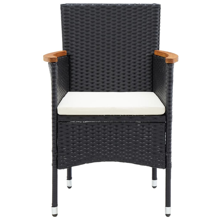 Tuinstoelen Poly Rattan Zwart