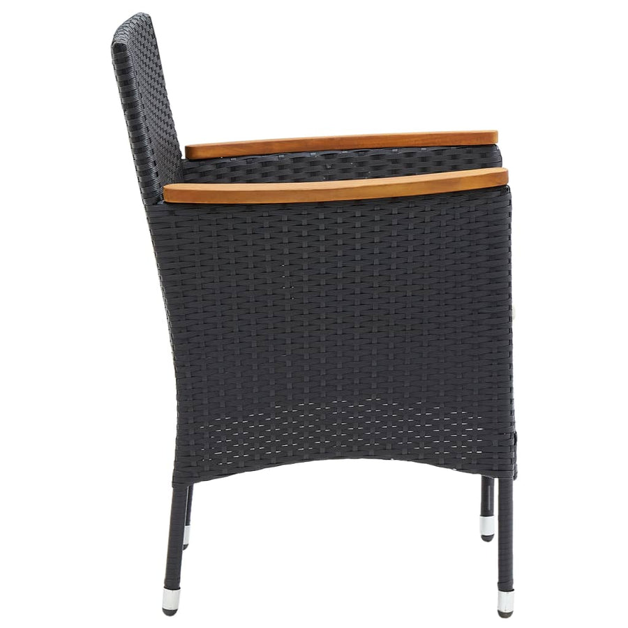 Tuinstoelen Poly Rattan Zwart