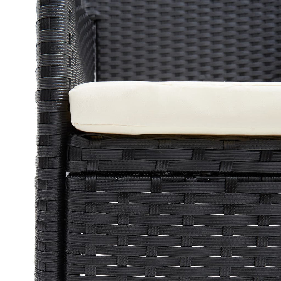 Tuinstoelen Poly Rattan Zwart