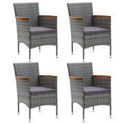 Garden chairs 4 pcs poly rattan grey