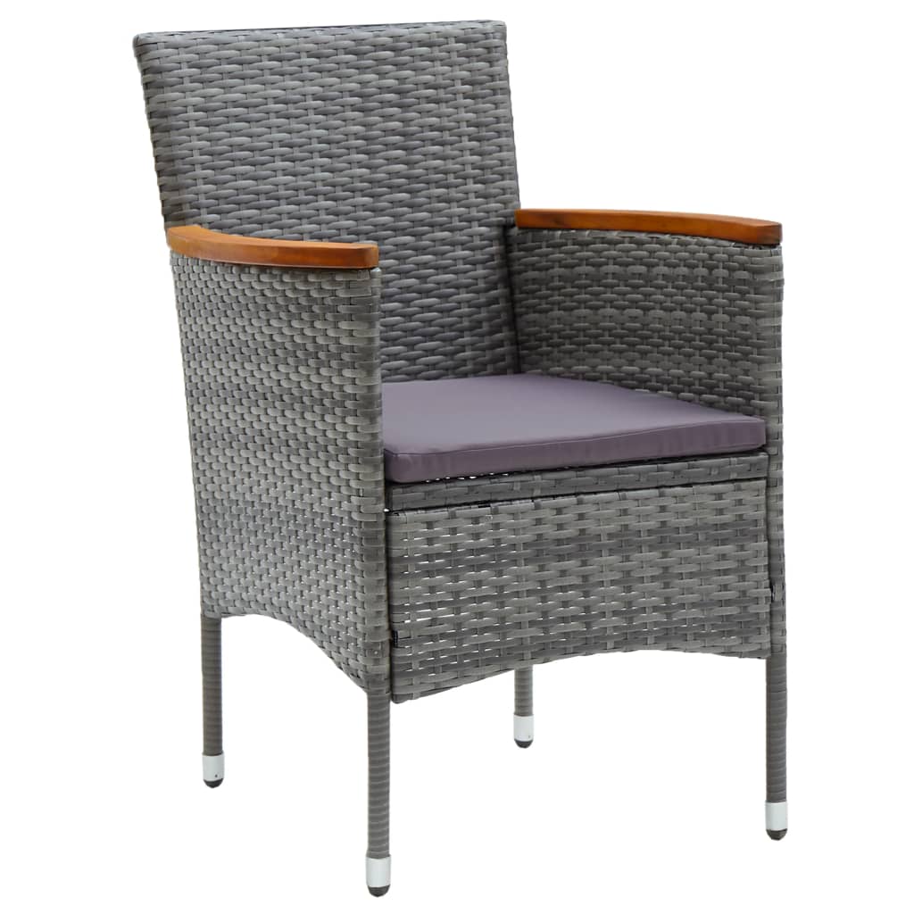 Tuinstoelen Poly Rattan Grijs